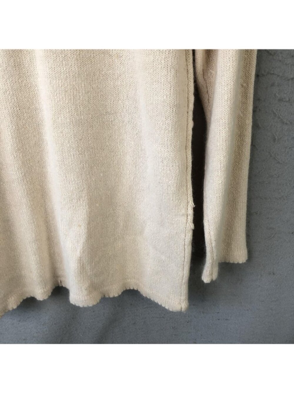 Vintage Beldoch Popper Sweater Tunic Womens L Cream Silk Angora Beaded Floral - Picture 15 of 16